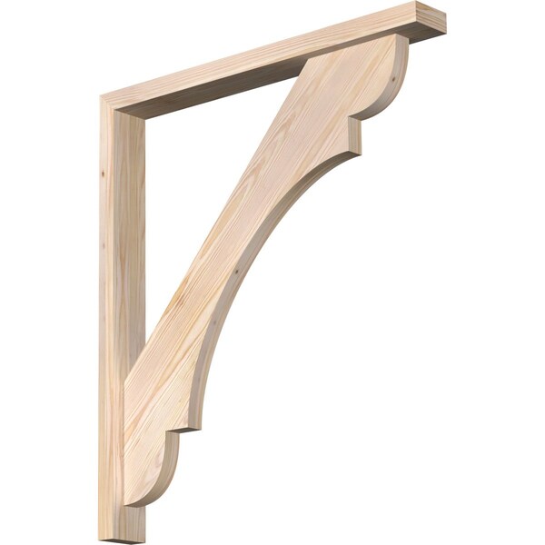 Ekena Millwork Olympic Block Smooth Bracket w/ Offset Brace, Douglas Fir, 3 1/2"W x 30"D x 34"H BKT0402X30X34OLY05SDF - main